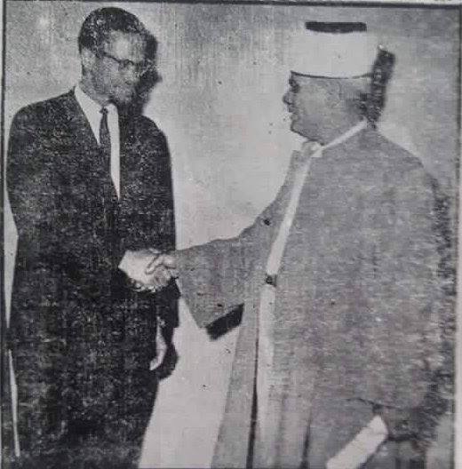 Malcolm X & Muhammad Bseiso lors du voyage de Malcolm X à Gaza, 1964